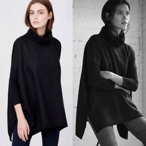 Cuyana baby alpaca black oversized turtleneck petite one size old money